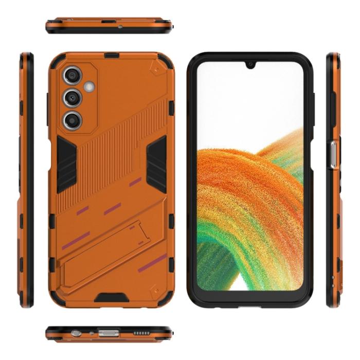 Bild 2,  Samsung Galaxy A24 5G Skal Hybrid Kickstand Orange - Teknikhallen.se