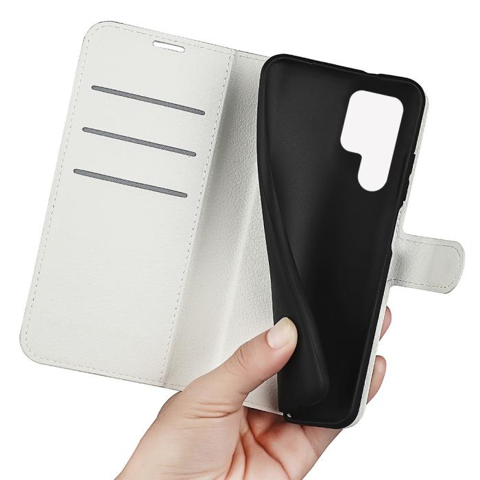 Bild 4,  Samsung Galaxy S23 Ultra Fodral Litchi Läder Vit - Teknikhallen.se
