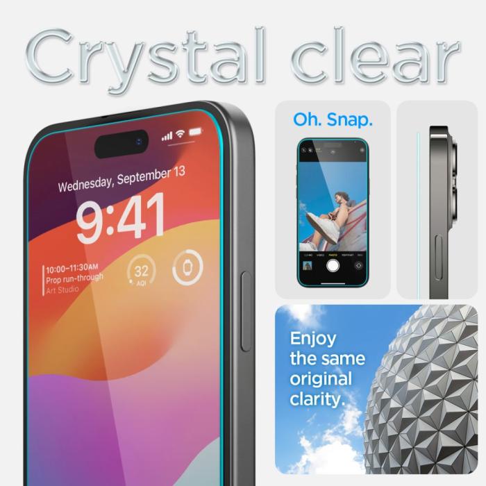 Bild 4, Spigen Spigen iPhone 16/15 2-PACK GLAS.tR 