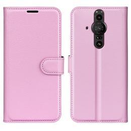  Sony Xperia Pro-I Fodral Litchi Textur Ljus Rosa - Teknikhallen.se