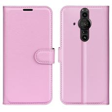  Sony Xperia Pro-I Fodral Litchi Textur Ljus Rosa - Teknikhallen.se