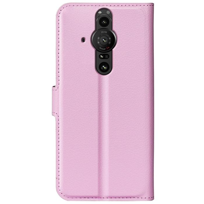 Bild 3,  Sony Xperia Pro-I Fodral Litchi Textur Ljus Rosa - Teknikhallen.se