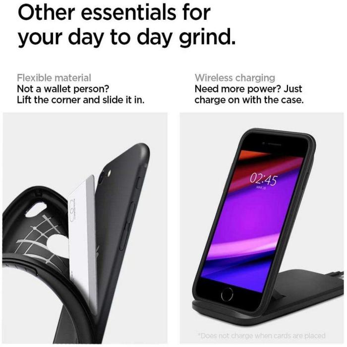 Bild 3, Spigen iPhone 7/8/SE (2020/2022) - Spigen Rugged Armor Skal - Svart - Teknikhallen.se