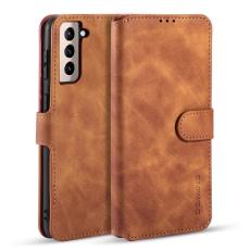 DG.MING Samsung Galaxy S21 - DG.MING Retro L&auml;der Fodral - Brun - Teknikhallen.se