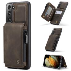 CASEME Samsung Galaxy S21 Plus - CASEME Skal med Pl&aring;nboksfunktion - M&ouml;rk run - Teknikhallen.se