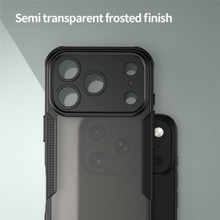 Bild 4,  iPhone 18 Pro / 17 Pro Skal Hybrid Frostat Transparent Svart - Teknikhallen.se
