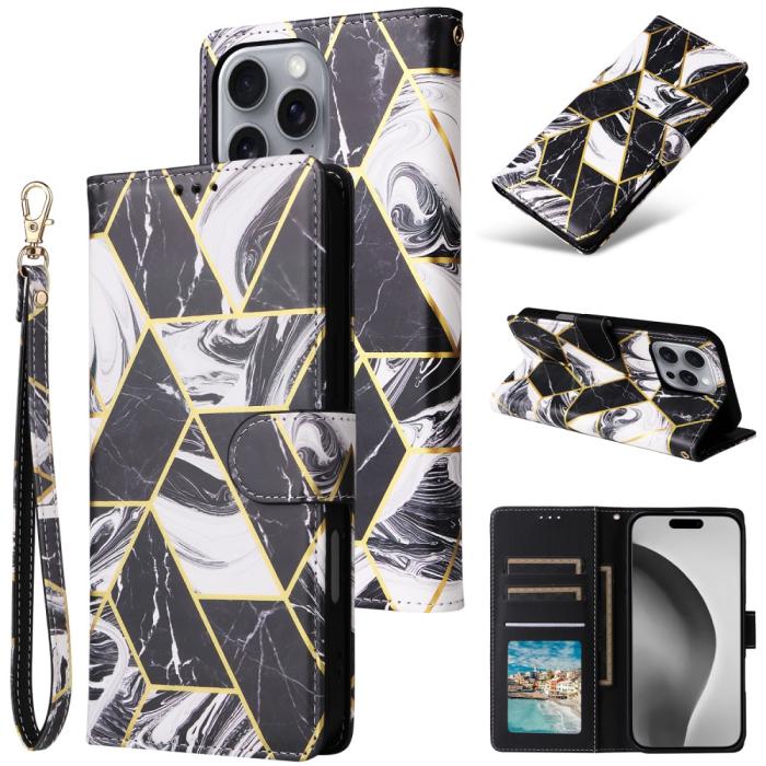 Bild 6,  iPhone 16 Pro Max Fodral Marmor Tryck Svart - Teknikhallen.se