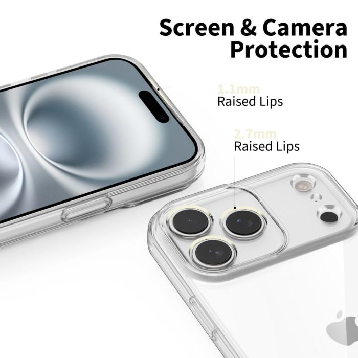 Bild 3, Tech-Protect Tech-Protect iPhone 17 Pro Max Skal FlexAir Transparent - Teknikhallen.se