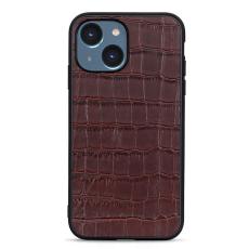  iPhone 15 Skal Krokodil Textur L&auml;der Brun - Teknikhallen.se