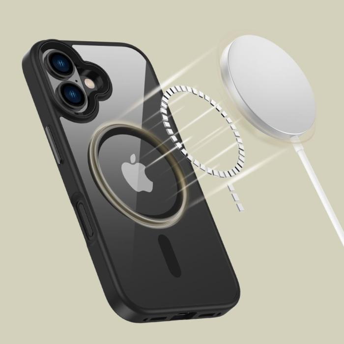 Bild 3, Tech-Protect Tech-Protect iPhone 16 Skal MagSafe MagMat Svart/Transparent - Teknikhallen.se