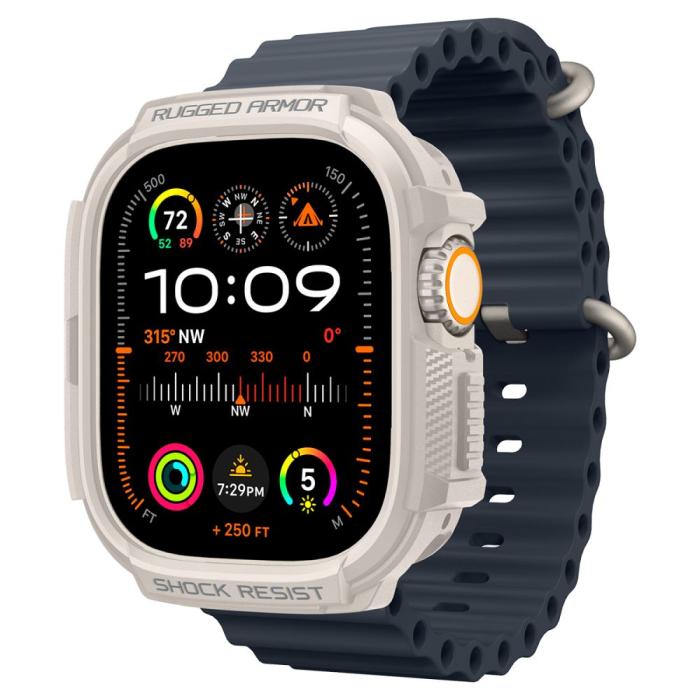 Bild 3, Spigen Spigen Apple Watch Ultra 49 mm Skal Rugged Armor Dune Beige - Teknikhallen.se