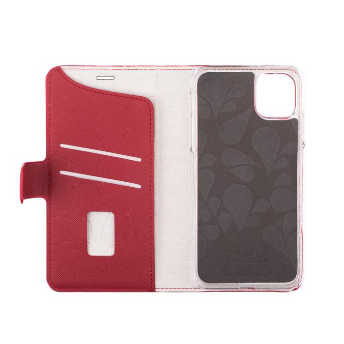 Bild 4, Onsala ONSALA iPhone 12 Mini 2in1 Magnet Fodral / Skal Saffiano Red - Teknikhallen.se