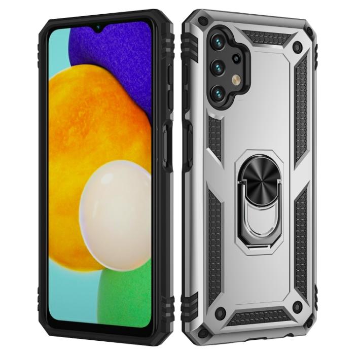 Bild 2,  Samsung Galaxy A13 4G Skal Shockproof Ring Armor Silver - Teknikhallen.se