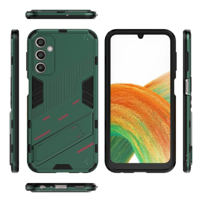 Bild 2,  Samsung Galaxy A24 5G Skal Hybrid Kickstand Grön - Teknikhallen.se