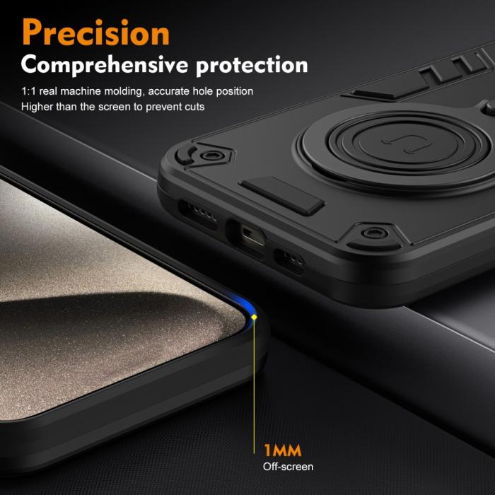 Bild 5,  Xiaomi Redmi Note 14 Pro 5G Skal Kickstand Hybrid Svart - Teknikhallen.se
