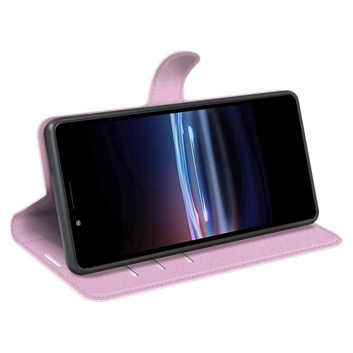 Bild 5,  Sony Xperia Pro-I Fodral Litchi Textur Ljus Rosa - Teknikhallen.se