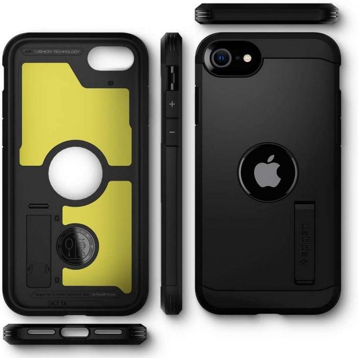 Bild 2, Spigen iPhone 7/8/SE (2020/2022) - Spigen Tough Armor Skal - Svart - Teknikhallen.se