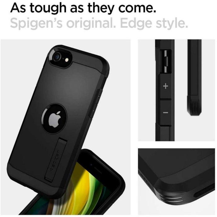 Bild 5, Spigen iPhone 7/8/SE (2020/2022) - Spigen Tough Armor Skal - Svart - Teknikhallen.se