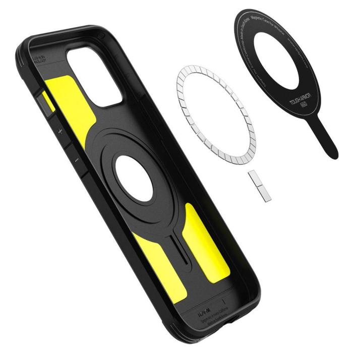Bild 3, Spigen iPhone 12 Pro Max - Spigen MagSafe Tough Armor Skal - Svart - Teknikhallen.se