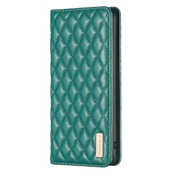 Bild 2, BINFEN BINFEN iPhone 17 Pro Fodral Flip Diamond Läder Grön - Teknikhallen.se