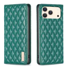 BINFEN BINFEN iPhone 17 Pro Fodral Flip Diamond L&auml;der Gr&ouml;n - Teknikhallen.se