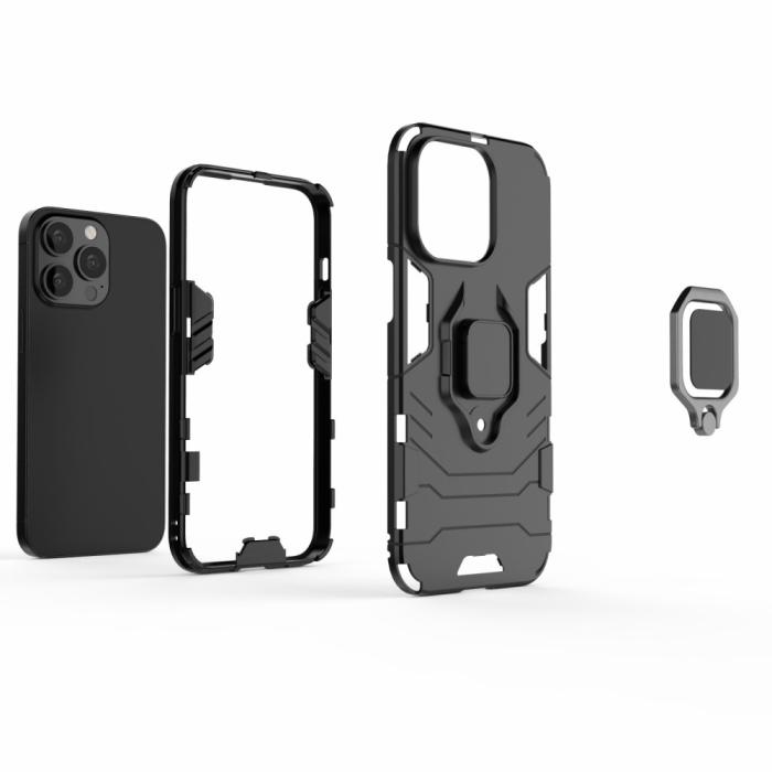 Bild 5,  iPhone 13 Pro - Hybrid Armor Ring Skal - Röd - Teknikhallen.se