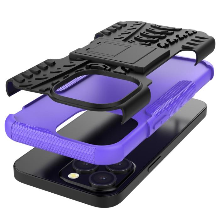 Bild 6,  iPhone 13 Pro - Ultimata Stöttåliga Skalet med Stöd - Lila - Teknikhallen.se