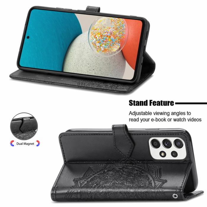 Bild 5,  Samsung Galaxy A53 5G Fodral Mandala Läder Svart - Teknikhallen.se