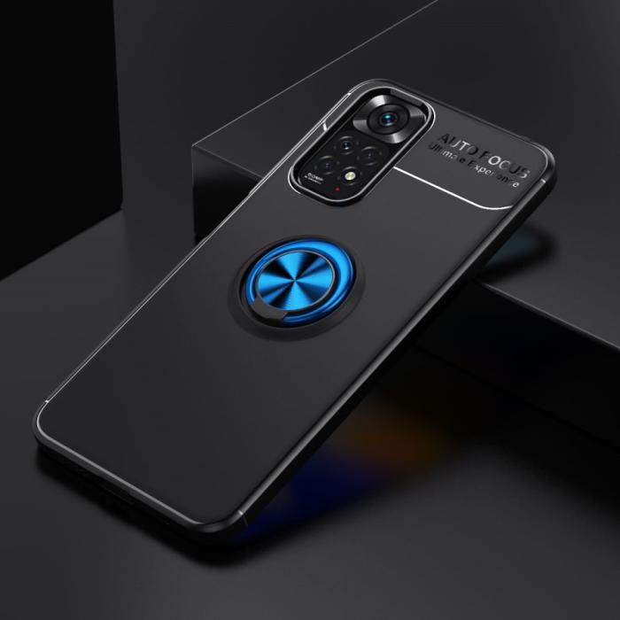 Bild 2,  Xiaomi Redmi Note 11 4G Skal Ring Svart/Blå - Teknikhallen.se