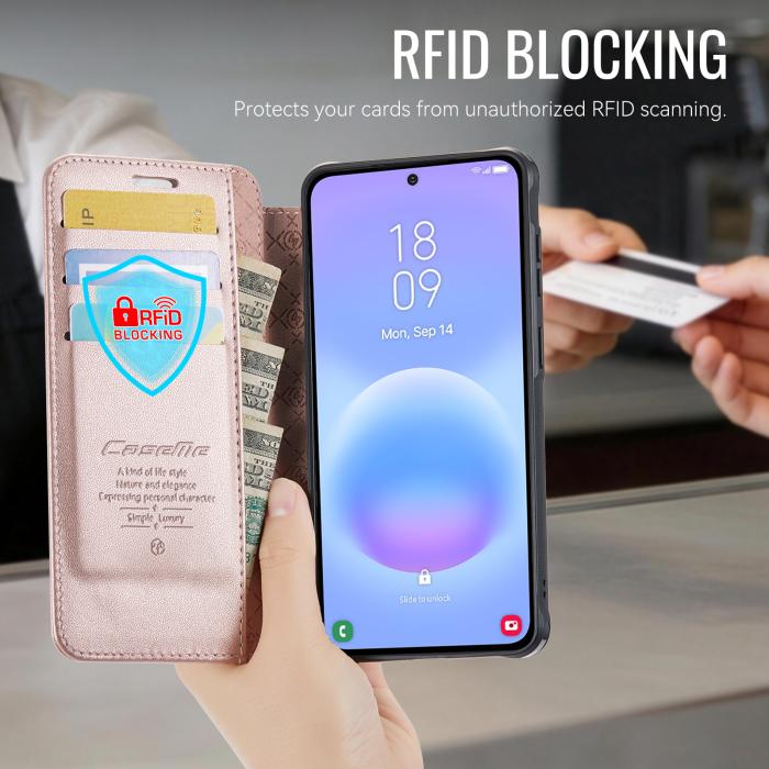Bild 3, CASEME CASEME Samsung Galaxy A17/A16/A26 Skal RFID Plånbok Roséguld - Teknikhallen.se
