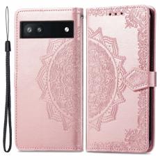  Google Pixel 6A Fodral Mandala L&auml;der Ros&eacute;guld - Teknikhallen.se