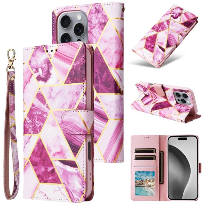 Bild 6,  iPhone 16 Pro Max Fodral Marmor Tryck Rosa - Teknikhallen.se
