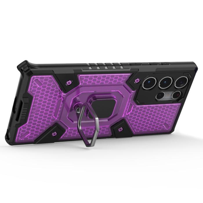 Bild 3,  Samsung Galaxy S22 Ultra Skal Hybrid Armor Ring Lila - Teknikhallen.se