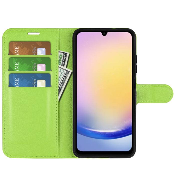 Bild 2,  Samsung Galaxy A16 / A26 5G Fodral Litchi Läder Textur Grön - Teknikhallen.se