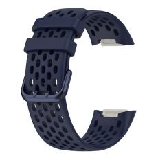  Fitbit Charge 6 / 5 Armband Silikon Ih&aring;ligt M&ouml;rk Bl&aring; - Teknikhallen.se
