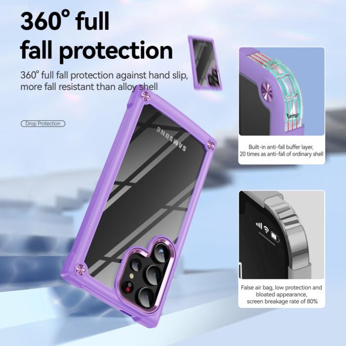 Bild 5,  Galaxy S24 Ultra Skal Shockproof Hybrid Armor Lila - Teknikhallen.se
