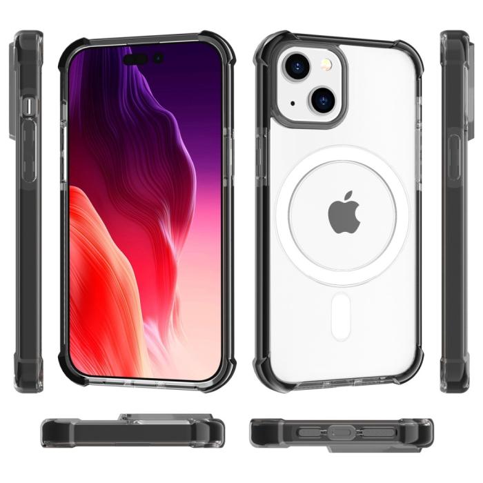 Bild 4,  iPhone 15 Plus Skal MagSafe Shockproof Hybrid Svart - Teknikhallen.se