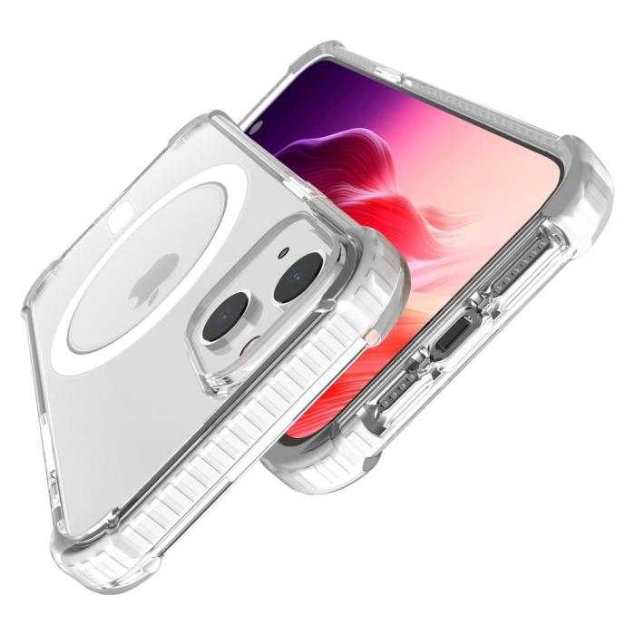 Bild 3,  iPhone 15 Plus Skal MagSafe Shockproof Hybrid Vit - Teknikhallen.se