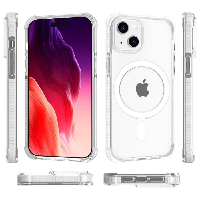 Bild 4,  iPhone 15 Plus Skal MagSafe Shockproof Hybrid Vit - Teknikhallen.se