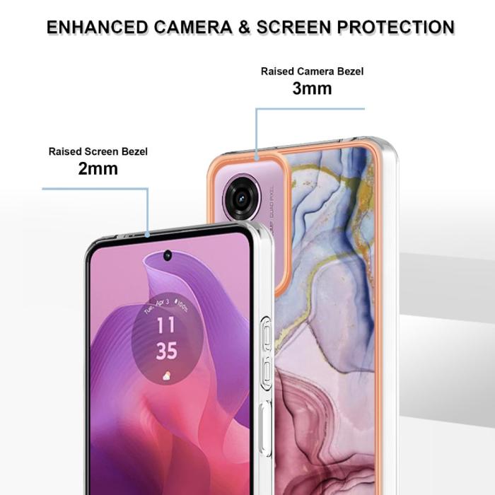 Bild 4,  Motorola Moto G04 4G/G24 4G Marmor Skal Roséguld - Teknikhallen.se