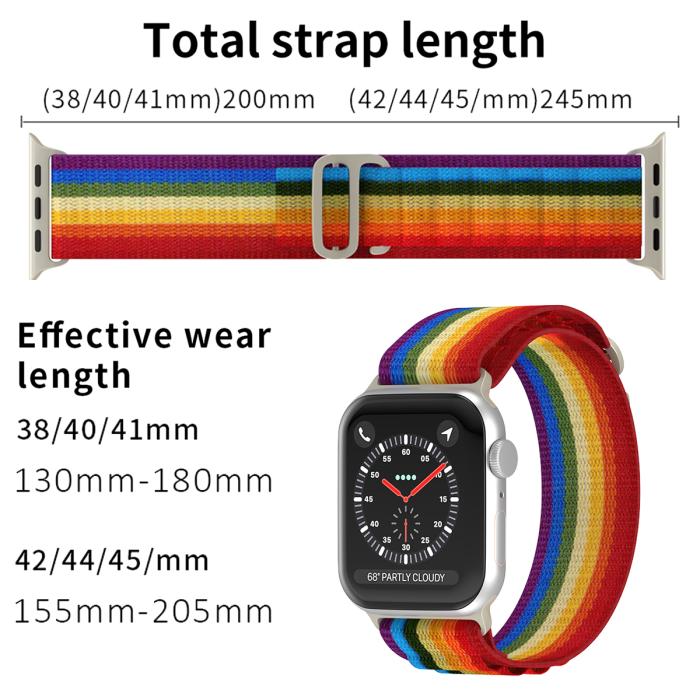 Bild 4, ColorPop Apple Watch 38/40/41/42 mm Armband Alpine Pro Loop Rainbow - Teknikhallen.se