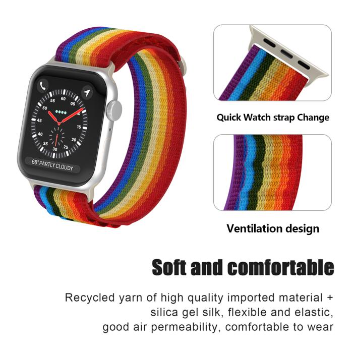 Bild 5, ColorPop Apple Watch 38/40/41/42 mm Armband Alpine Pro Loop Rainbow - Teknikhallen.se