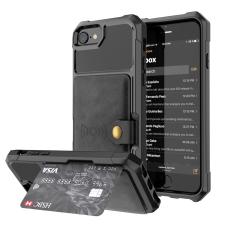 iPhone 6/6S/7/8/SE (2020/2022) - Skal Med Magnetiskt Pl&aring;nbok - Svart - Teknikhallen.se