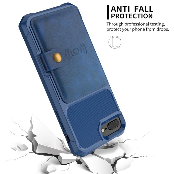 Bild 5,  iPhone 6/6S/7/8 Plus - Skal Med Magnetiskt Plånbok - Blå - Teknikhallen.se