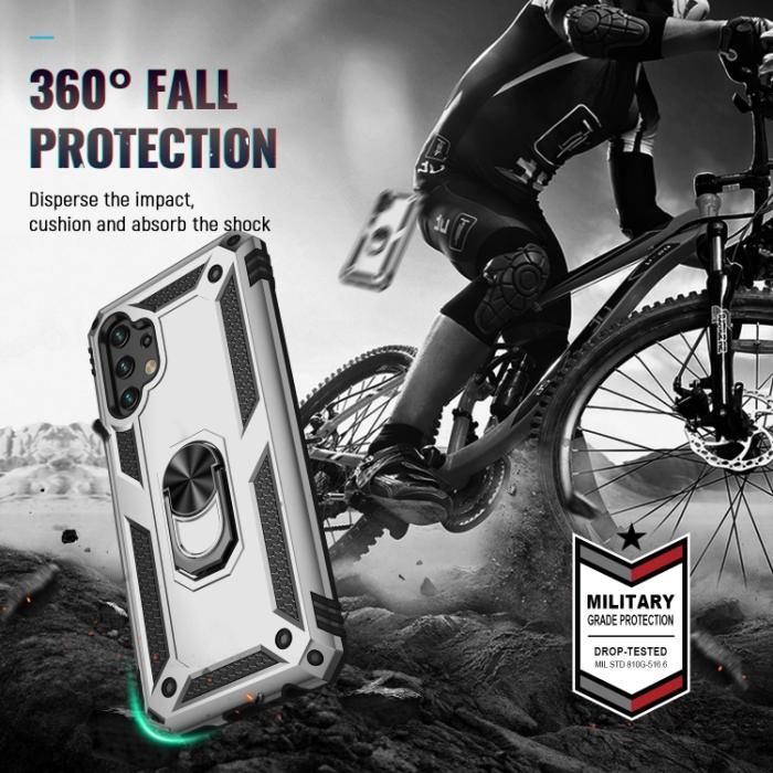 Bild 6,  Samsung Galaxy A13 4G Skal Shockproof Ring Armor Silver - Teknikhallen.se