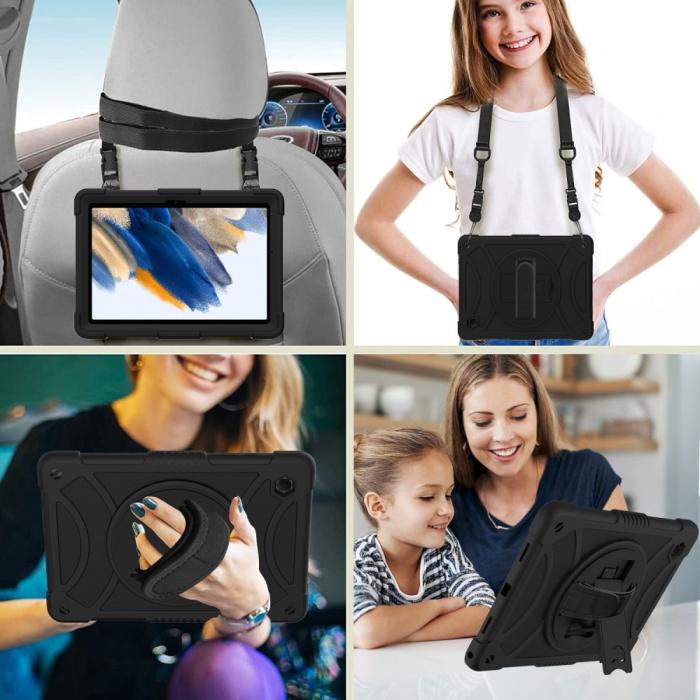 Bild 3,  Galaxy Tab A8 Skal Hybrid Shockproof Kickstand Svart - Teknikhallen.se