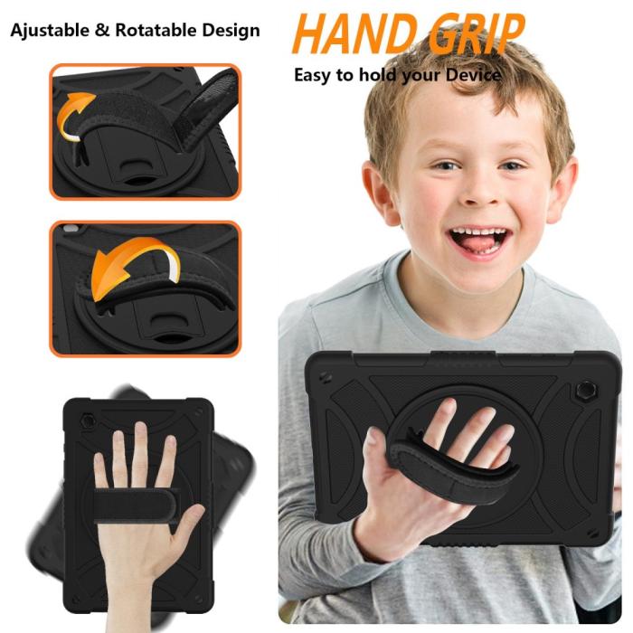 Bild 5,  Galaxy Tab A8 Skal Hybrid Shockproof Kickstand Svart - Teknikhallen.se