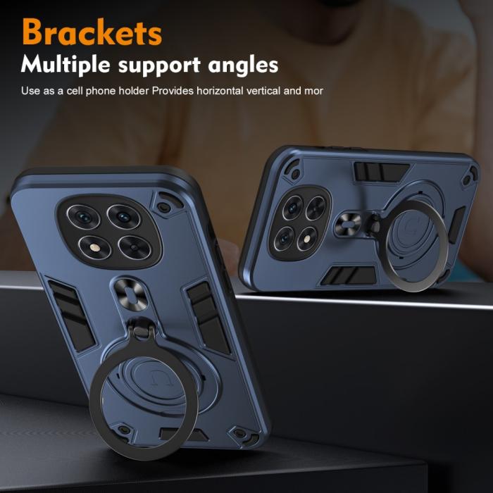Bild 4,  Xiaomi Redmi Note 14 Pro 5G Skal Kickstand Hybrid Blå - Teknikhallen.se