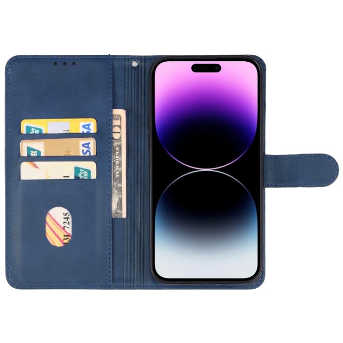 Bild 3,  iPhone 15 Pro Fodral Läder Blå - Teknikhallen.se