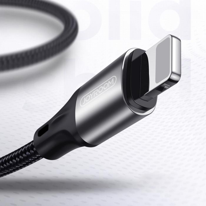 Bild 3, JOYROOM Joyroom 1m 3A Lightning Snabbladdning Nylon Kabel - Svart - Teknikhallen.se